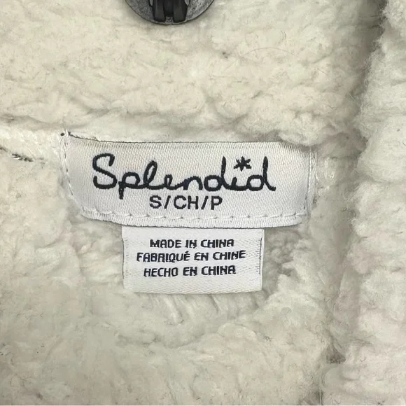 Gone to Goodwill. Splendid Brand From Anthropology Gray & Cream Women's Fleece - Picture 3 of 8